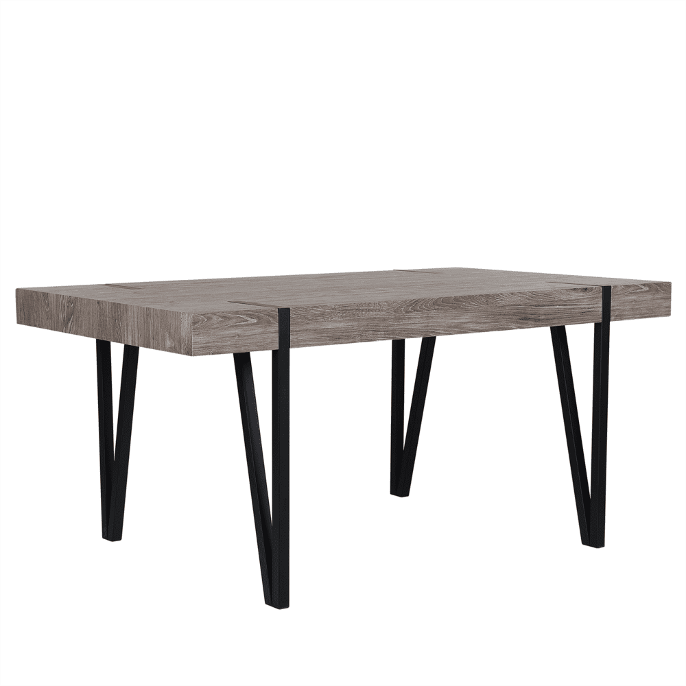 Beliani Jedálenský stôl 150 x 90 cm tmavé drevo s čiernou ADENA